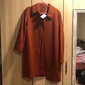 Cos Cashmere Wool Coat In Burnt Orange 